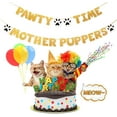 thumbnail image 6 of Let's Pawty Dog Birthday Party Supplies - Pawty Time Mother Puppers - Funny Gold Glitter Puppy Dog Birthday Banner For Party Decorations Girl Boy - Cute Puppy Pets Paw Pennant Sign Decor, 6 of 10