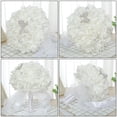 thumbnail image 3 of ROMANSENTIAL Floral Bouquet White Round Pe Yarn Bridal Bouquet Wedding Decor 1Pc, 3 of 8