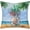 Beach Sunshine, variant on Dahlia Floral Pillow Covers 18x18 Inch Summer Geometric Flower Leaves Green Grey Throw Pillow Cases Linen Square Farmhouse Outdoor Decor Cushion Cover for Home Bedroom Living Room