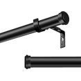 thumbnail image 1 of TRAHOO-Adjustable Black Curtain Rod Set, 1-Inch Diameter, Heavy-Duty, Easy Installation - Curtain Rods for Windows 36 to 72 Inches(Black,30-72"), 1 of 4