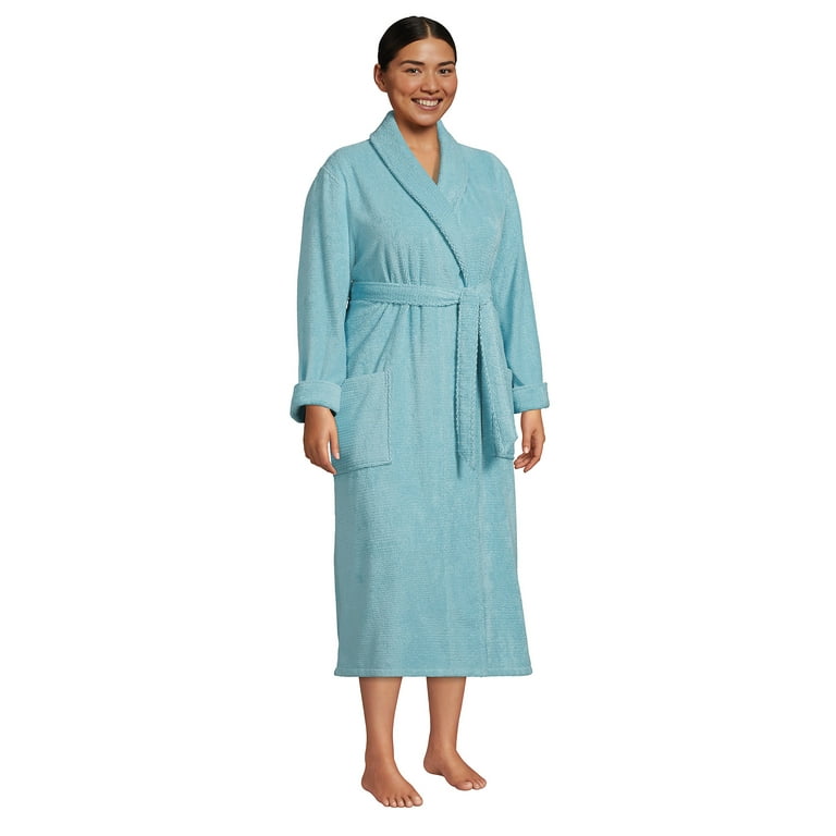Lands End Women s Plus Size Cotton Terry Long Spa Bath Robe Walmart