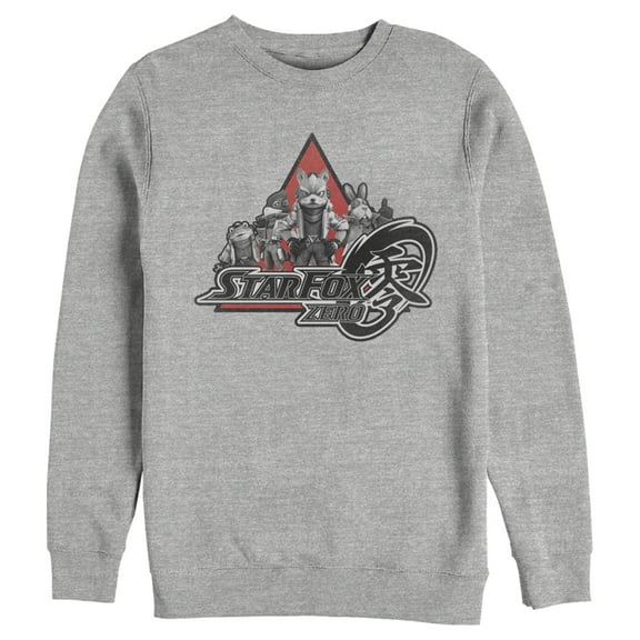 Men's Nintendo Star Fox Zero Logo Characters  Sweatshirt Athletic Heather Small