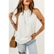 thumbnail image 3 of ABPHQTO Camiseta sin mangas blanca con ribete de croché y cuello alto para mujer, 3 of 5