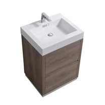Kubebath Bliss 24" Butternut Free Standing Modern Bathroom Vanity
