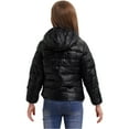 thumbnail image 3 of renvena Boys Girls Hooded Winter Puffer Jackets Lightweight Windproof Down Coat Warm Quilted Padded Outwear 3-16 A Black 9-10, 3 of 7