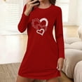 thumbnail image 3 of yillto Womens Heart Nightgowns Long Sleeve Loose Crewneck Sleepwear Nightshirts Soft Ladies Sleepshirts, 3 of 6