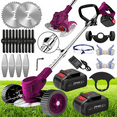 thumbnail image 2 of Home Small Portable Electric Lawn Mower, 7500Mah, 21V With 2 Lithium Batteries 3 Kinds Of Blades Cordless Electric Brush Lawn Edger Grass String, Weed Wacker, Cordless Handheld Lawn Mower, 2 of 8
