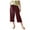 Wine, variant on Lightweight Wide Leg Capri Pants for Women High Waisted Quick Dry Casual Travel Pants Loose with Pockets Walking (Black, XXL)