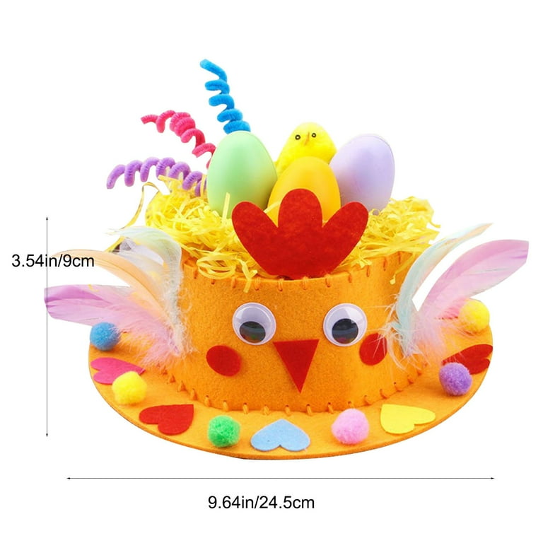 TOPRenddon DIY Bonnet Hat Kit, DIY Easter Chick Bunny Egg Crafts
