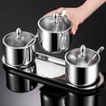 thumbnail image 4 of opvise 1/2/3Pcs Seasoning Jar Stainless Steel Sugar Container with Glass Lid And Spoon Kitchen Countertop Coffee Bar Sugar Bowl for Salt Spices Honey Silver 3pcs, 4 of 8