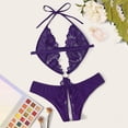 thumbnail image 2 of Intimates sous-Vêtements en Dentelle pour Femmes, Body à Col en V Profond, une Pièce, 2 of 6