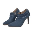 thumbnail image 4 of adviicd Water Shoes For Women Red High Heels For Women Women High Heeled Shoes New Pattern Fashion Pointed Elegant Color Blocking Slim Heel Dinner Shoes Navy 6.5, 4 of 5