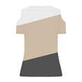 thumbnail image 3 of cocolona Womens Summer V Neck Short Sleeve Tops Trendy Cold Shoulder T-shirts Casual Loose Color Block Blouse, 3 of 6