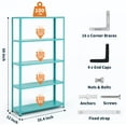 thumbnail image 3 of Garvee Étagères de Rangement en Métal Réglables à 5 Tablettes, Étagères de Garage Robustes 68x35x12 Pouces, Bibliothèques et Garde-Manger pour Cuisine, Garage, 3 of 9