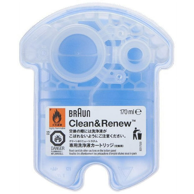 Braun Clean and Renew 4 Pack, Cartridge, Refill, Replacement Cleaner,  Cleaning Solution 