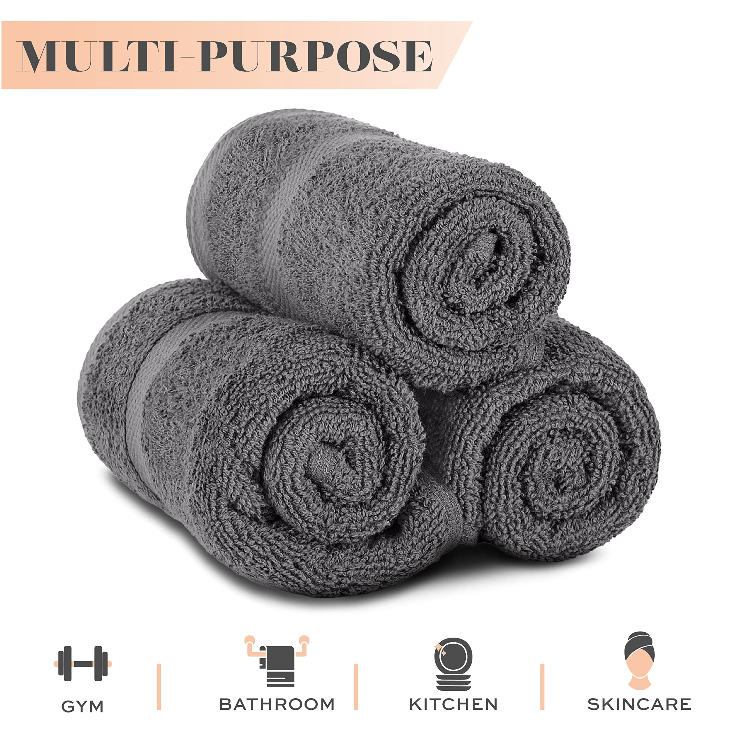 Chiicol Cotton Wash Cloths Absorbent Bath Washcloths for Body and Face -  Hotel Towels for Bathroom in Bulk. Durable,Soft Bath Rags, Wash Rag