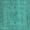 thumbnail image 1 of Ahgly Company Indoor Square Oriental Turquoise Blue Industrial Area Rugs, 6' Square, 1 of 4
