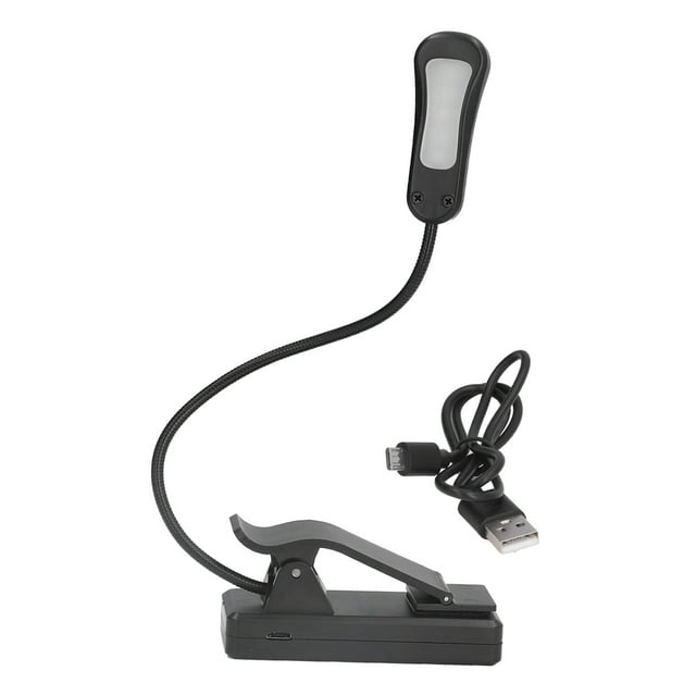 Luz LED para libros con USB giratoria de 360°, ajustable, de blanco cálido a frío, para leer en la cama, el escritorio y el dormitorio