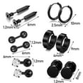 thumbnail image 4 of 12Pcs/set Stainless Steel Ear Studs Unisex Screw Barbell Piercing Earrings Decor, 4 of 5