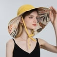thumbnail image 3 of Women Ponytail Sun Hat Reversible Fishing Hat Foldable Bowknot Summer Visor Hat UPF 50+ Beach Cap Wide Brim Bucket Hat, 3 of 8