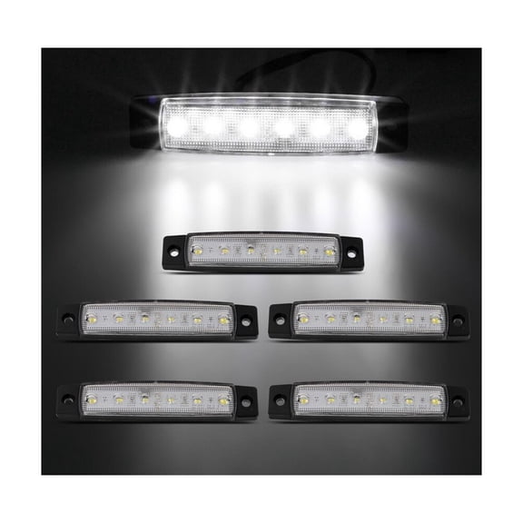 WEUVEB Truck Tail Lights LED White Universal Mount Stop Turn Rear Light Brighter