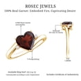thumbnail image 5 of Rosec Jewels Heart Garnet Solitaire Promise Ring with Diamond, Minimal Heart Ring - 6 mm, 18K Yellow Gold, US 12.00, 5 of 8