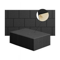 15 Pack 12x8x4 inch Acoustic Wall Panels, Self-Adhesive black