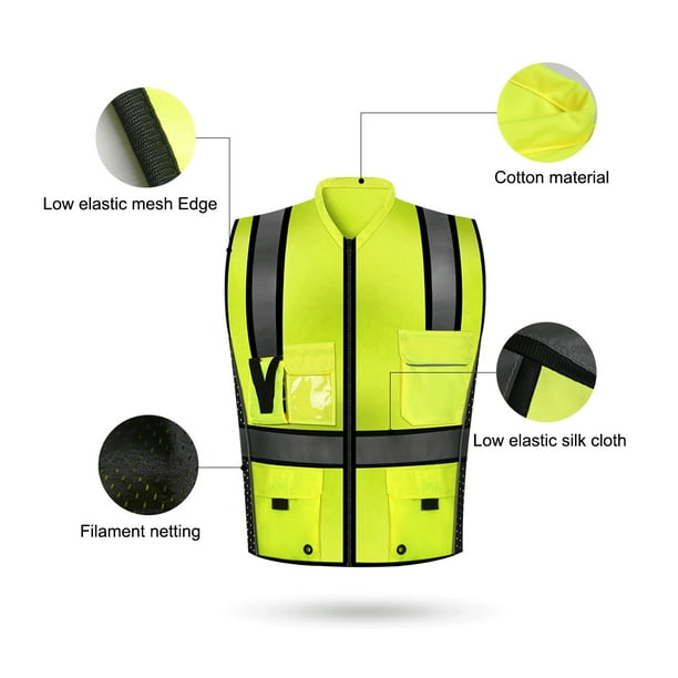 HiVisible Safety Vests Bulk Pack Reflective Vests for Men