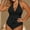 Black, variant on Belly Control Swimsuits for Women 2026 Slimming One Piece Bathing Suit Retro Ruched Push Up Vintage Padded Swimwear