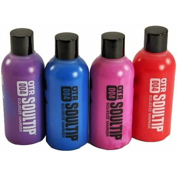 On The Run .004 Soultip Permanent Paint Squeeze Marker, 18mm Point, Creative Colors, 4 Count