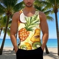 thumbnail image 1 of Camiseta sin mangas de cuello redondo para hombre, informal, a la moda, con estampado, cuello redondo, sin mangas, deportiva, blusa para hombre, 1 of 6