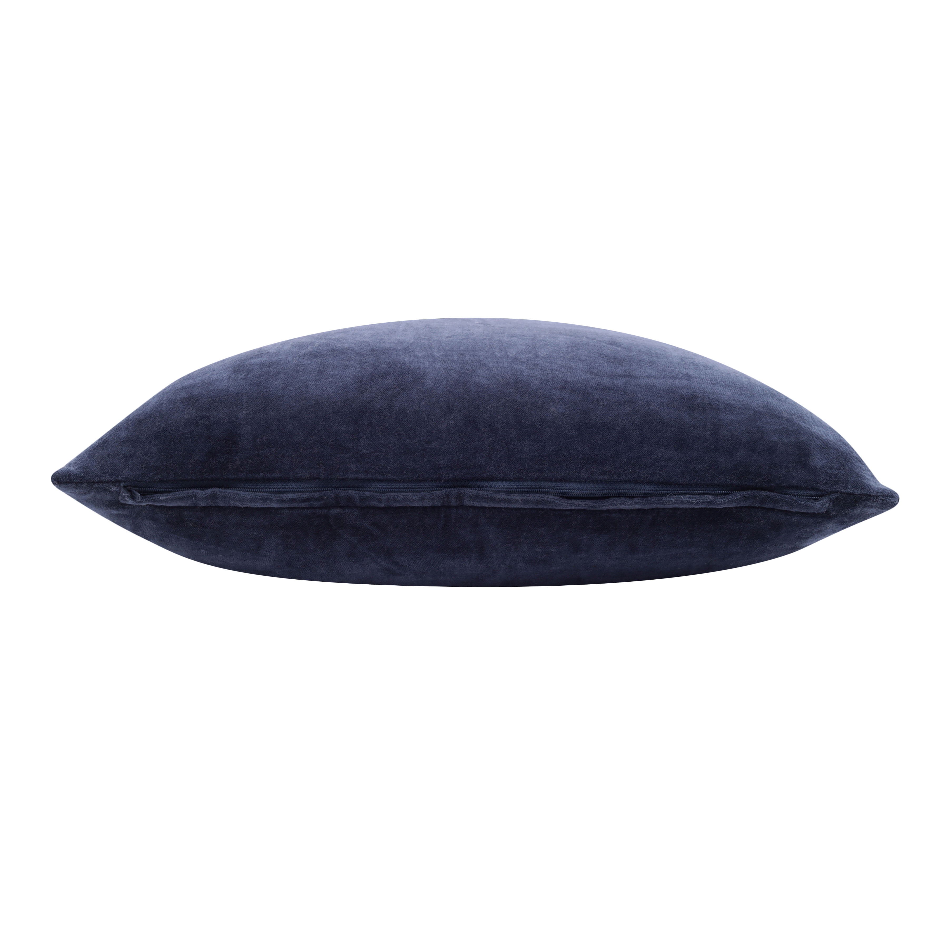 Ox Bay and Stacy Garcia 20" x 20" Denim Blue Velvet Reversible Cotton Adult Decorative Throw Pillow Cover