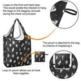 thumbnail image 4 of 5 Pack Foldable Shopping Bag,Black Halloween Cat Skull Pattern Reusable Grocery Bags with Pockets,Large Reusable Tote Bags with Handles Waterproof & Lightweight, 4 of 6