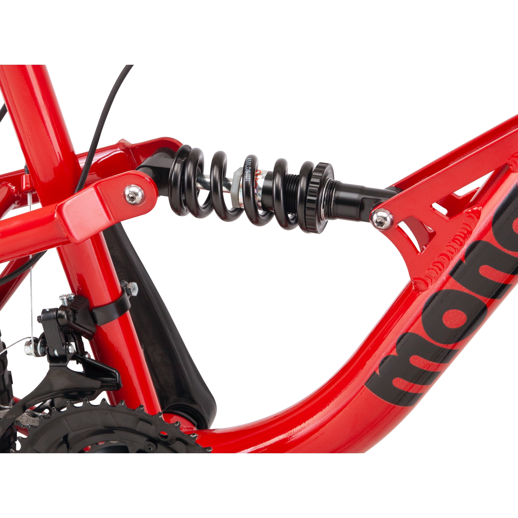 Mongoose Status Dual Suspension Mountain Bike, 27.5-Inch Wheels, 21 Speeds, Red