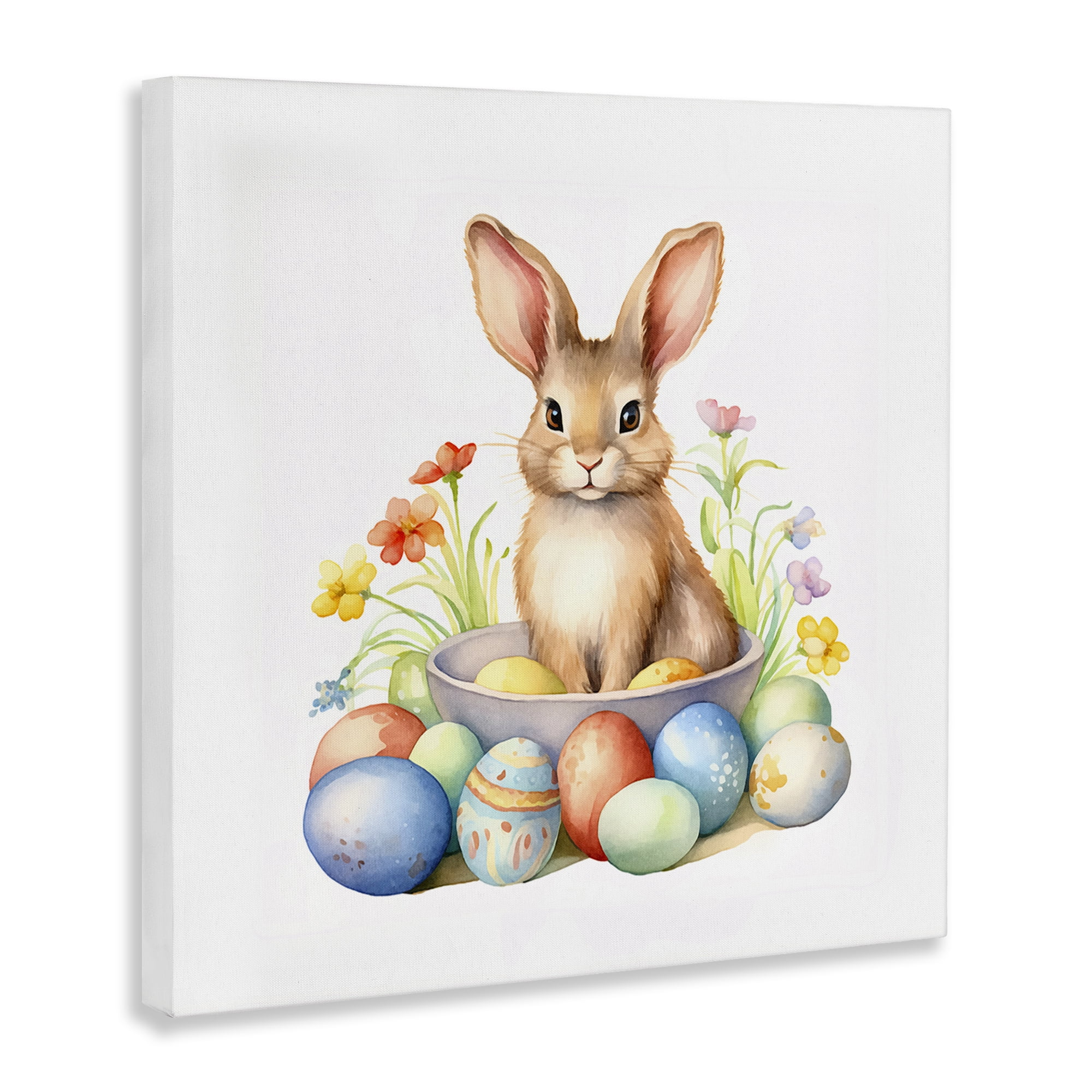Easter Bunny & Eggs Canvas Art, 36 x 36, By Andrea Haase