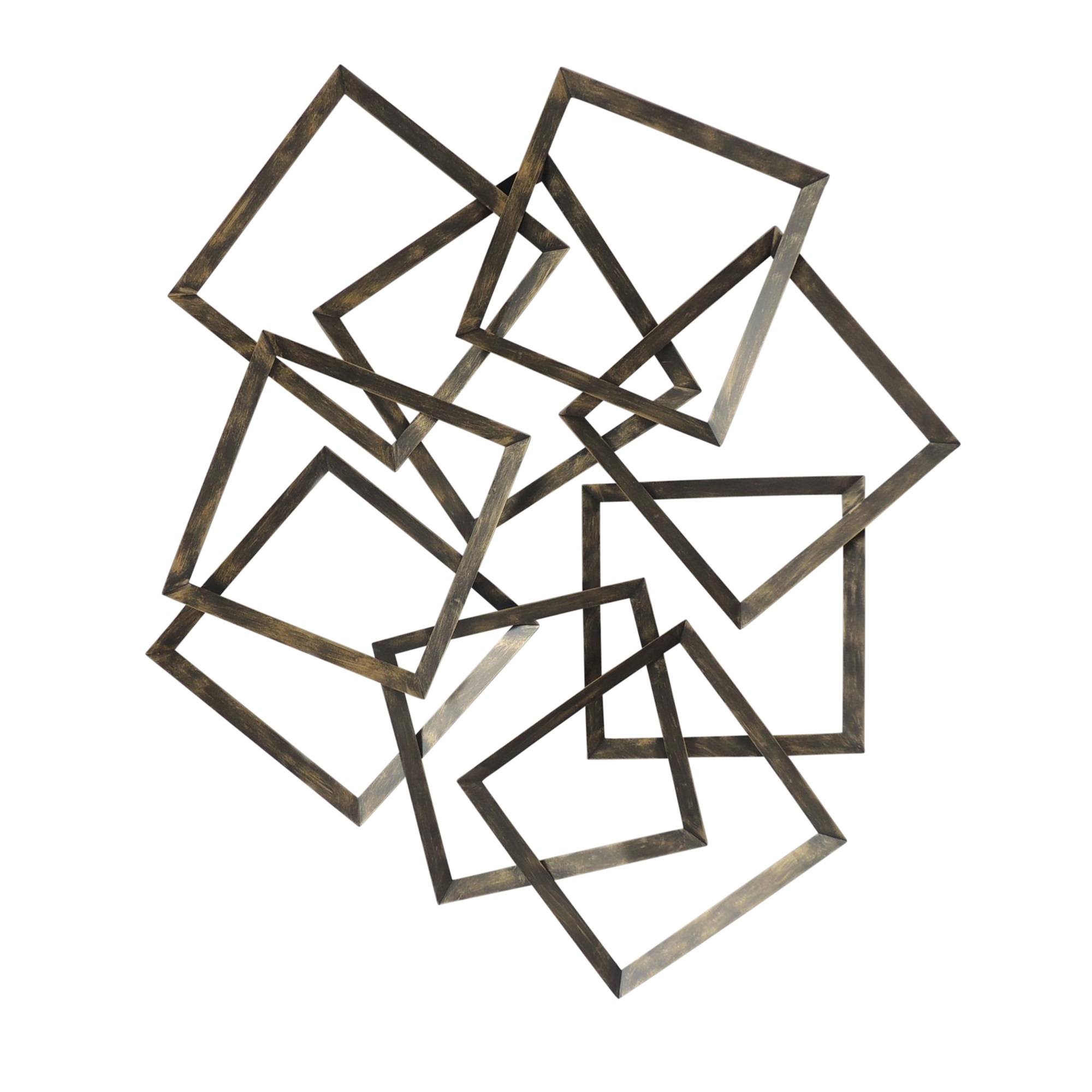 Interconnected Squares Metal Frame Wall Decor, Bronze