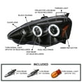 thumbnail image 3 of Spec-D Tuning Black Dual Halo Projector Headlights Compatible with 2002-2004 Acura RSX, Left + Right Pair Headlamps Assembly, 3 of 5