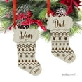 thumbnail image 2 of Laser Engraved Wood Christmas Ornament with Gift Bag, Mom, Dad, 2017, Stocking Shape, 2-Pack, 2 of 2