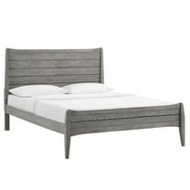 Georgia Queen Wood Platform Bed Gray
