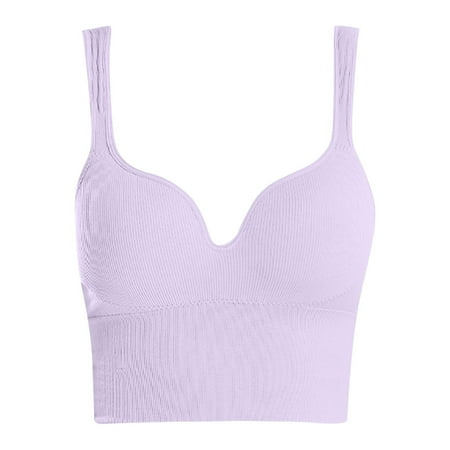 Clearance!Uooqdmx Sports Bras for Women Front Closure Bra Racerback Plus Size Unlined Underwire Full Coverage Bras Bandeau Bra Purple L