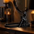 thumbnail image 4 of Incense Holder with Ash Catcher and Hooded Witch Figure, 3D Printed Matte Black, for Gothic Room Decor, Halloween Decoration, 4 of 4
