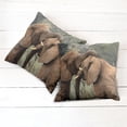 thumbnail image 6 of Ambesonne Animal Throw Pillow Cover 2 Pack, Savannah Animals Savanna, 16", Brown and Green, 6 of 7