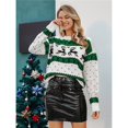 thumbnail image 5 of Women's Long-Sleeved Round Neck Pullover Sweater Christmas Festive Atmosphere Casual Sweater Tops Green M, 5 of 8