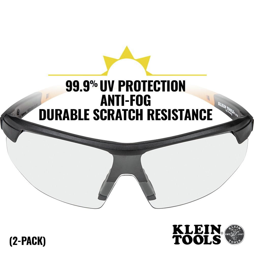 Klein Tools 60171 Standard Safety Glasses - Clear Lens (2/Pack)