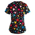 thumbnail image 3 of FrzhBrz Valentines Day Women's V-Neck Scrub Tops Short Sleeve Cute Floral Printed Holiday Scrub Tops, 3 of 3