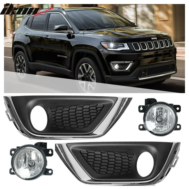 Compatible with 1718 Jeep Compass OE Style Front Fog Light Fog Lamp Pair