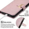 thumbnail image 5 of Case for iPhone 8 Plus Luxury Stylish Leather Flip Cover with Strong Magnetic Buckle Card Holder Wallet Pocket and Metal Shoulder Strap Dual-Layer Shockproof Case, 5 of 6