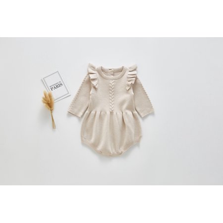 

0-3Years Infant Toddler Baby Girl Warm Bodysuit Long Sleeve Knitting Solid Soft Jumpsuit Girl Autumn Clothes