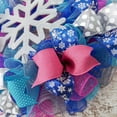 thumbnail image 2 of Snowflake Winter Pink Wreath - Christmas Decor - Outdoor Front Door Wreath - Pink Turquoise White Silver, 2 of 5