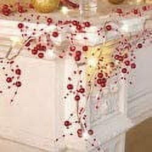 Indoor Christmas Decorations, Festive Lighted Berry Beaded Garland